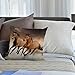 HGOD DESIGNS Throw Pillow Case Horse,Running Horses Cotton Linen Square Cushion Cover Standard Pillowcase for Men Women Home Decorative Sofa Armchair Bedroom Livingroom 18 x 18 inch
