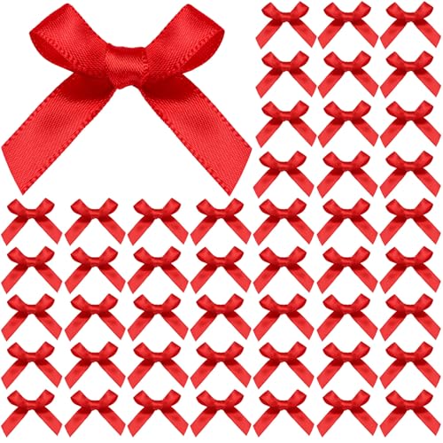 YGDZ Mini Red Bows Red Satin Ribbon
