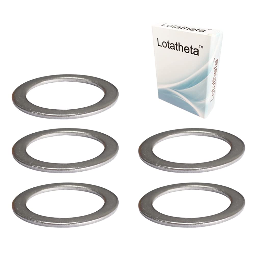 Lotatheta 5 x Pedal Washers 20mm x 15mm w/ 1mm Thickness Stainless Steel Replacement Silver for Moutain Bike Road Bike
