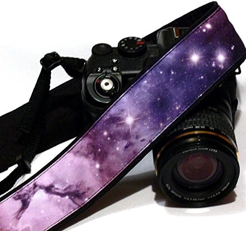 Cosmos Camera Strap. DSLR Camera Strap. Galaxy Camera Strap. Black Purple Violet Camera Strap. Camera Accessories; 012