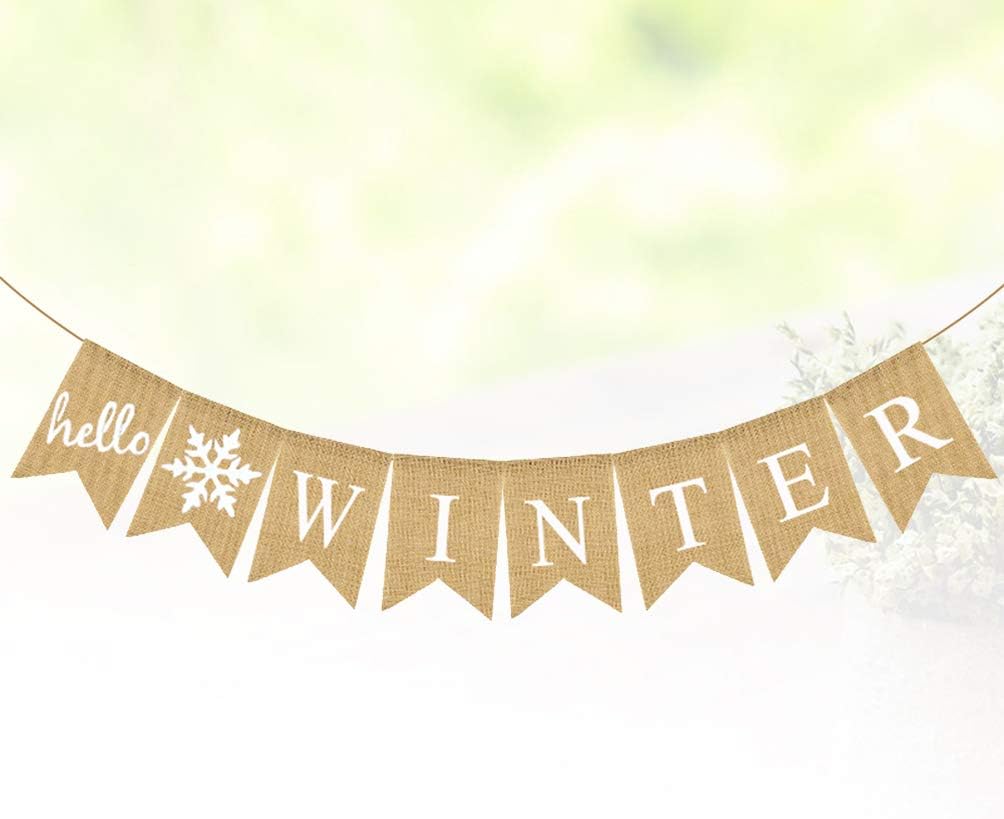 Toyvian Banner Christmas Burlap Banner Jute Bunting Holiday Mantel Fireplace Bunting Garland Decoration, Picture 1 - Image 3