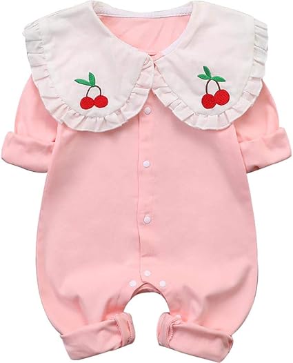 Amazon ベビー服 女の子 前開き 長袖 ロンパース 新生児服 かわいい 赤ちゃん 春秋冬 服 カバーオール トン ピンク 80 ベビー マタニティ ベビー マタニティ 通販