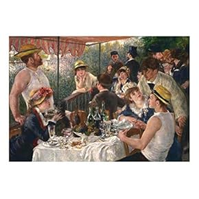 Luncheon of The Boating Party by Pierre Auguste Renoir - French Impressionist - Peel and Stick Large Wall Mural, Removable Wallpaper, Home Decor - 66x96 inches