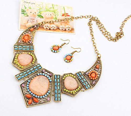 Clearance Deal! Hot Sale! Necklace, Fitfulvan 2018 Vintage Flower Crystal Bubble Women Necklace Earrings Set Pendant Necklace Gifts Jewelry (multicolor)