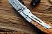 DKC Knives DKC-58-LJ-OW-DS-PC LITTLE JAY Olive Wood Pocket Clip Damascus Steel Blade Folding Pocket Knife Olive Wood Handle 4