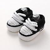 Elee Baby Toddlers Handmade Crochet Knit Booties Soft Sole Shoes Socks Sandals with Tassels (#12 Black)