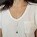 Suyi Womens Girls Double Layers Y Chain Green Stone Pendant Necklace Green