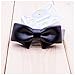 Douqu Fashion Removable Black White Red Blue Assorted Color Synthetic Leather Bow Shoe Clips Pair (Black)