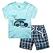 Jobakids Little Boys' Summer Cotton Short Sleeve Clothing Sets (4T, Green)