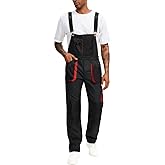 WORK IDEA Men's Bib Overalls Sturdy Canvas Work Overalls with Knee Pad Pockets