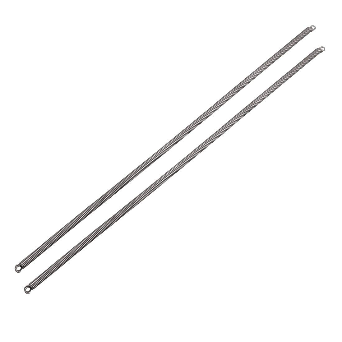 sourcingmap Extension Spring - 1mm Wire Dia , 5mm OD , 300mm Free Length Spring Steel Small Dual Hook Tension Spring 2pcs