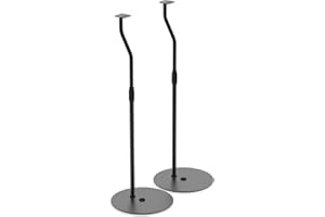 Kanto SLH Universal Height Adjustable Speaker Stands for Satellites up to 9 lbs (4 kg) | Pair | Black