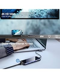 USB C Hub, Tipo C Hub, Baseus 6 en 1 adaptador con puerto Ethernet, 4K puerto HDMI, 3 puertos USB 3.0, PD puerto de carga compatible con MacBook Pro Air (2018), Galaxy S10 S9 y más dispositivos USB C