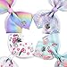 6pcs/Set 5 Inches JOJO Siwa Bows Hair Bows Alligator Clips for Girls Unicorn Grosgrain Ribbon Hair Barrettes Accessories for Toddler Kids