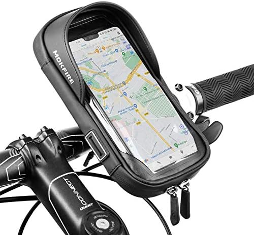 MOKFIRE Bike Phone Mount Bag Waterproof Bicycle Phone Holder Handlebar Bag Cell Phone Case Compatible with iPhone 11 12 pro max 7 8 Plus x xs xr se Below 6.5” MOKFIRE Bike Phone Mount Bag Waterproof Bicycle Phone Holder Handlebar Bag Cell Phone Case Compatible with iPhone 11 12 pro max 7 8 Plus x xs xr se Below 6.5”