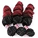 Loose Wave 3 Bundles Synthetic Hair Weave Curly Extensions Two Tone Ombre Color Black To Burgundy 16 18 20 Inches T1/99j
