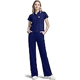 Dvoliaw Women's Scrubs Set - Polo Zip Scrub Top
