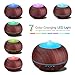 SEPOVEDA Diffuser Aroma Essential Oil Cool Mist Humidifier with 7 Color LED Changing, Mode Adjustment for Home, Yoga, Office, Spa, Bedroom, Baby Room, Black Wood Grain, 400 mL