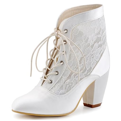 white wedding ankle boots