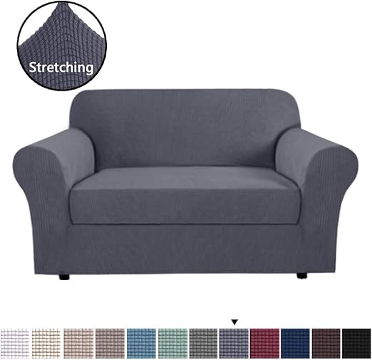Amazon Com H Versailtex High Stretch 2 Piece Loveseat Furniture