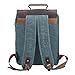 S-ZONE Vintage Canvas Leather Backpack 15.6 Inch Laptop School Bag Travel Rucksack (Coral Green)