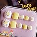 24pcs Summer Fresh Daisy SunFlower Yellow False Toe Nail
