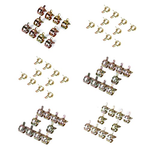 Blesiya 60 Pieces New Metal Rubber Hose Clamp Fuel Pipe Oil Lines Clips 6-15mm - Thumbnail 2