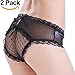 Meetyoo 2 Pack Women Sexy mesh Hollow Panties Lace Floral Open Underwear with Bow Tie