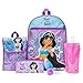 Disney's Aladdin Backpack Combo Set - Disney Aladdin Girls' 6 Piece Backpack Set - Jasmine Backpack & Lunch Kit (Teal/Pink)