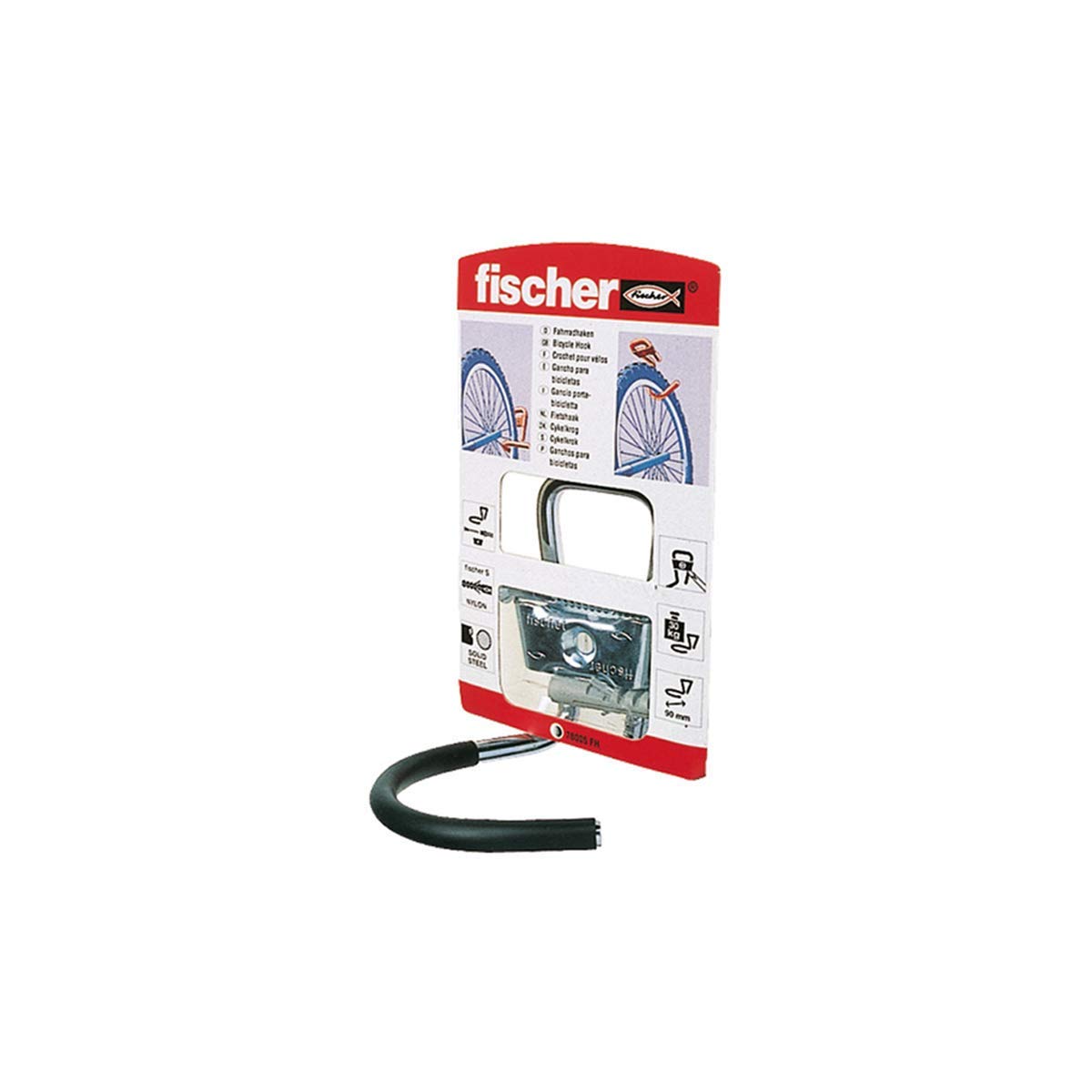 Fischer Bicycle Hook, Length from Wall 90 mm, Steel