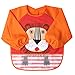 MOMLOVES - Waterproof Sleeved Bib,Infant Toddler Baby Waterproof Bib,6-36 Months (Orange(Lions)+Green(Monkey))