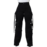 Women's Wide Leg Jeans High Waisted Cargo Pocket Baggy Stretchy Casual Denim Pants