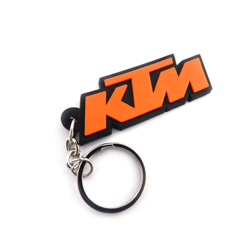 RaJ Single Sided KTM Logo Rubber Keychain for Car Bike Men Women