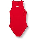 ARENA Women's Solid Water Polo One Piece Swimsuit, Red/White, Size 32