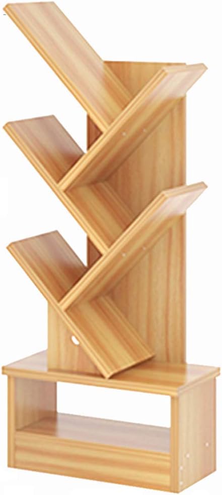 TTONG Tree Bookshelf, 6-Tier Floor Standing Bookcase, with Wooden Shelves for Living Room, Home Office