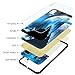 NASKY iPhone Xs max Case, Light Will Flash in with The Music,Ultra Thin Tempered Glass Smart iPhone Cover Case (Wolf)