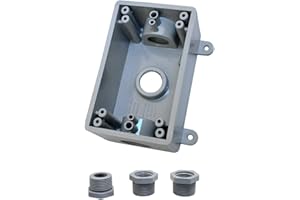 YXX-TECH Single-Gang electrical box, Suitable 1/2-Inch or 3/4-Inch electrical conduit Weatherproof Outdoor Switch/Outlet Box, UL Listed，Plastic Junction Box Outlet（Gray）