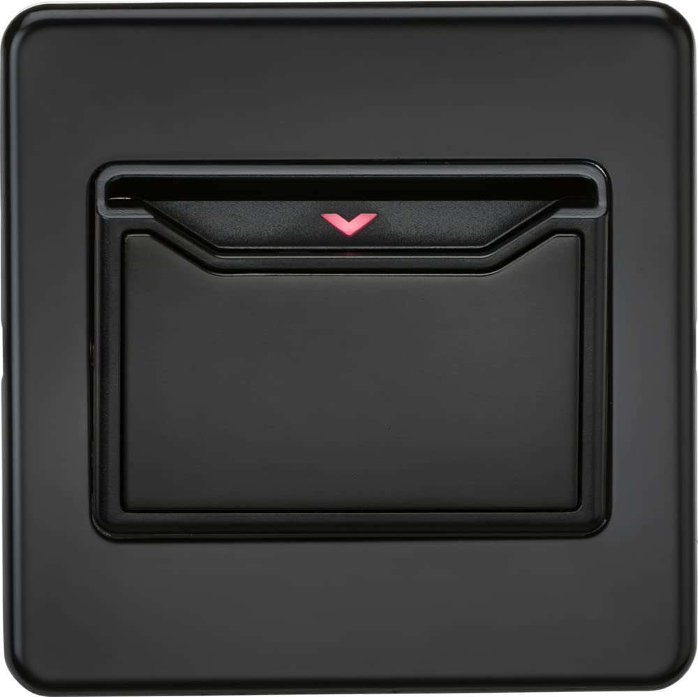 Knightsbridge Screwless Hotel 32A 1G Key Card Switch Matt Black