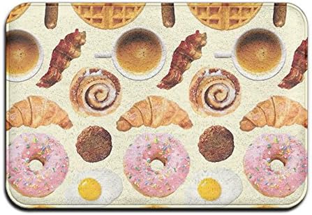Grilled Cheese Washable Durable Coral Velvet Slip-resistant 15.7'' W?23.6'' L Easy Clean Entrance Rug Floor Mats Rectangular Doormat