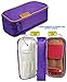 JAVOedge Double Sided Makeup Cosmetic Bag and Jewelry Travel Multi-Function Organizer (Dark Purple)