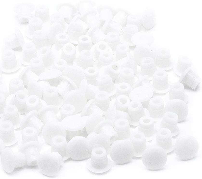 Yoohey 100Pcs Home Furniture Protector Fastener 5mm White Plastic Screw Hole Cover Plugs, White