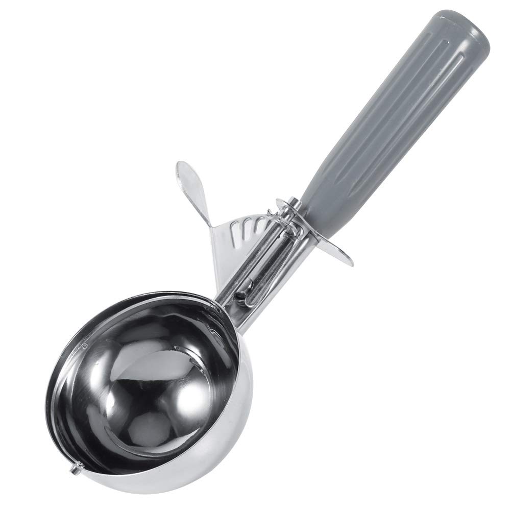 Nikou Ice Cream Scoop - Practical Stainless Steel Fruit Ice Cream Scoop Spoon with Plastic Handle Kitchen Tool (Color : Grey-7.2cm)