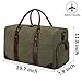 S-ZONE Travel Duffel Weekend Tote Bag Canvas PU Leather Trim Shoe Compartment (Army Green)