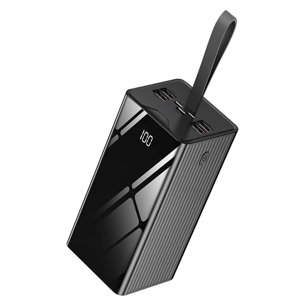 Portable Charger 50000mAh Five Outputs and Three Inputs 22.5W PD USB C Ultra-Fast Large Capacity LED Flashlights Power Bank Compatible with iPhone Samsung Huawei iPad Laptop and More (Black)