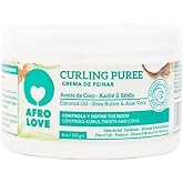 Afro Love Curl Cream for Curly &amp; Wavy Hair,Defines &amp; Hydrates with Coconut &amp; Shea Butte, Frizz Control &amp; Moisture, Sulfate-Free,Paraben-Free (8oz)