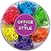 Office+Style Colored Rubber Bands with Close-Lid Storage Container, 120 Pieces