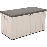 LIFETIME 60186 Heavy-Duty Outdoor Storage Deck Box, 116 Gallon, Desert Sand/Brown