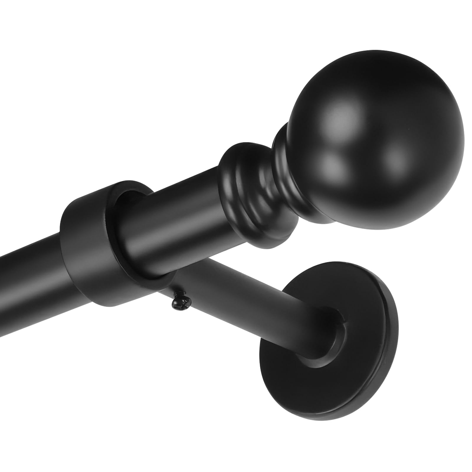 Photo 1 of 240 Inch (20 Ft) Extra Long Curtain Rod, 1 Inch Heavy Duty Drapery Rods - Industrial Seamless Joints & 5 Hidden Screw Adjustable Brackets, for Sliding Doors Outdoors Patio, Black