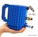 Build-On Brick Mug with Toy Man Set - Blue Building Toy Cup Unique DIY Blocks Cup Funny Gift 12oz