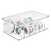 mDesign Art Supplies and Crafts Organizer Box for Washi Tape, Ribbon - Divided, Clear